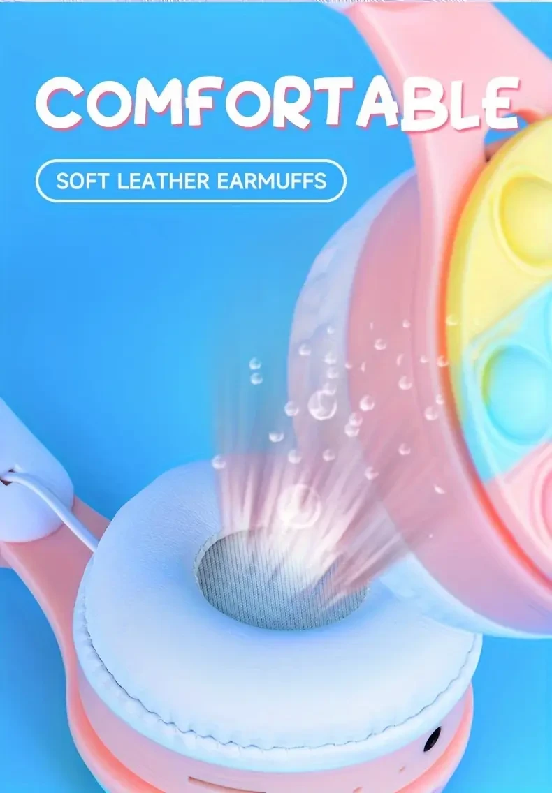 Auriculares inalámbricos plegables Comfort-Fit: elegantes y deportivos, recargables por USB con conectividad inalámbrica, color rosa/morado