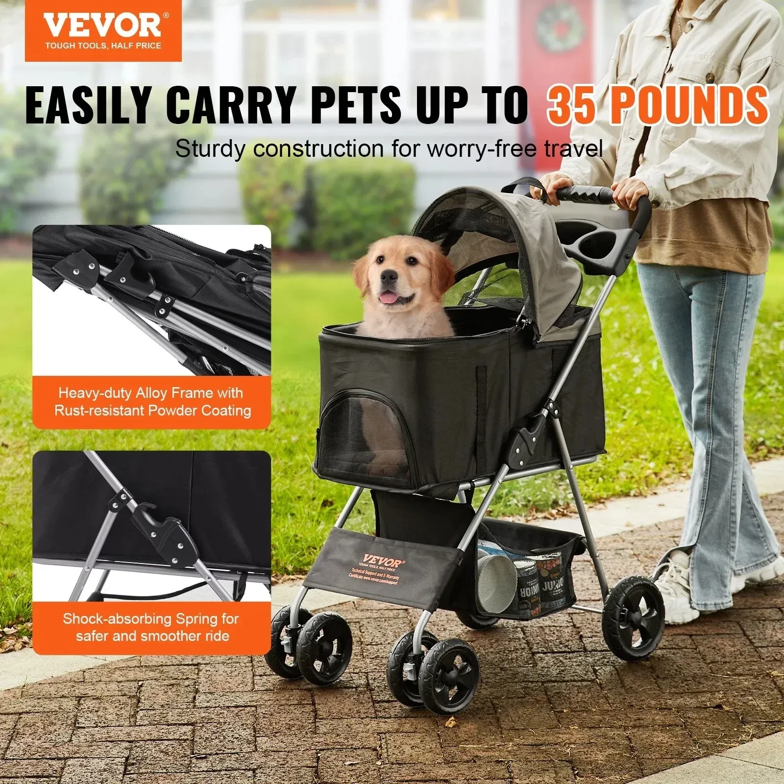 Cochecito para mascotas VEVOR