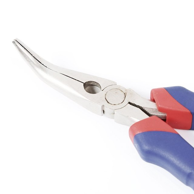 Alicates de punta curva con mango de manga de dos colores