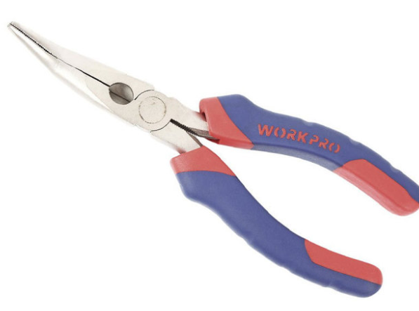 Alicates de punta curva con mango de manga de dos colores