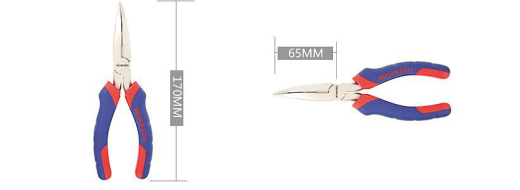 Alicates de punta curva con mango de manga de dos colores