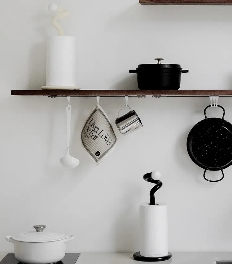 Toallero de papel de cocina vertical sencillo sin perforaciones