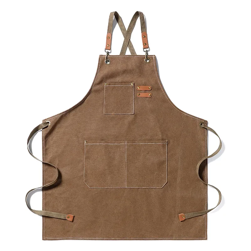 Delantal de lona gruesa para cocina, barista y restaurante.