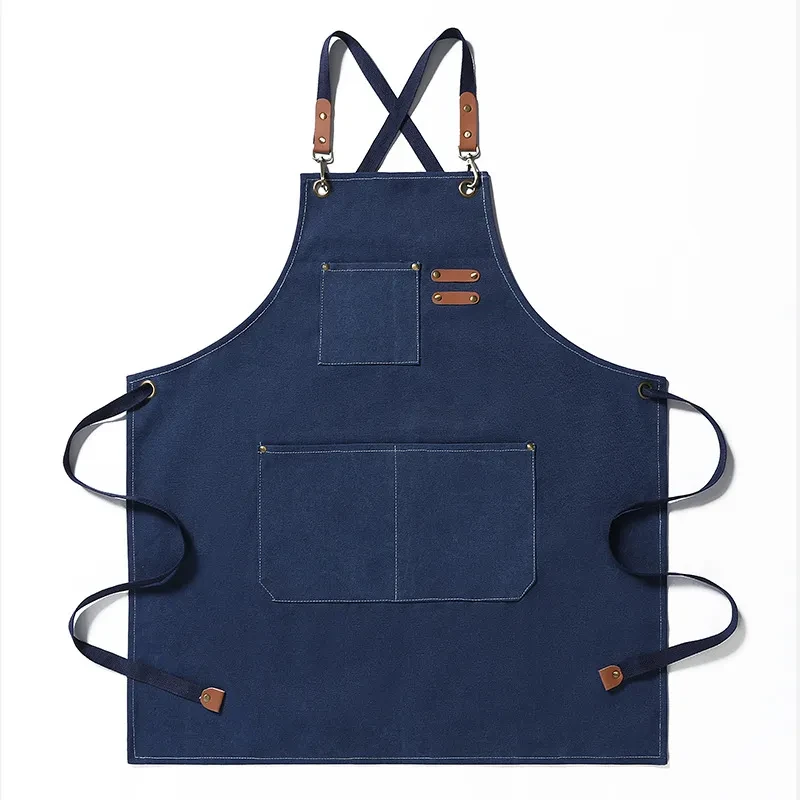 Delantal de lona gruesa para cocina, barista y restaurante.