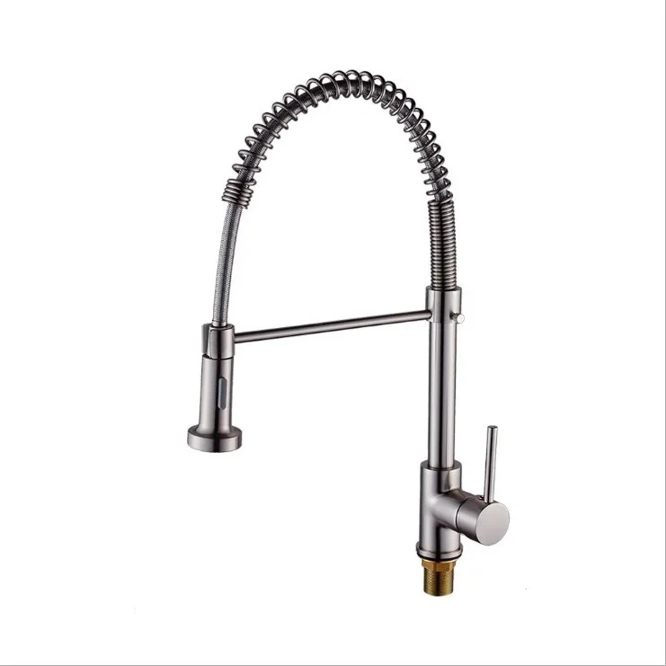 Grifo de cocina de cobre completo con agua fría y caliente.