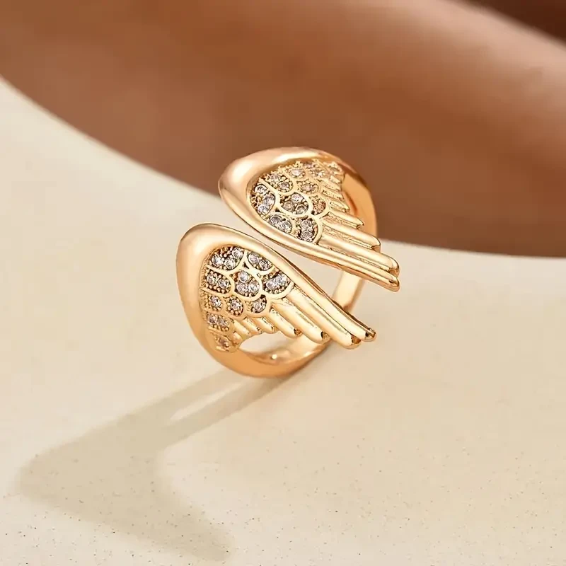Anillo de ala de ángel estilo bohemio para mujer
