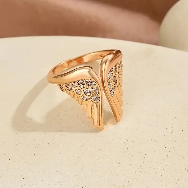 Anillo de ala de ángel estilo bohemio para mujer