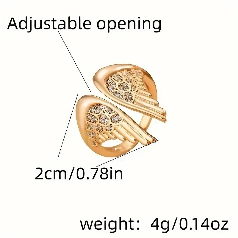Anillo de ala de ángel estilo bohemio para mujer