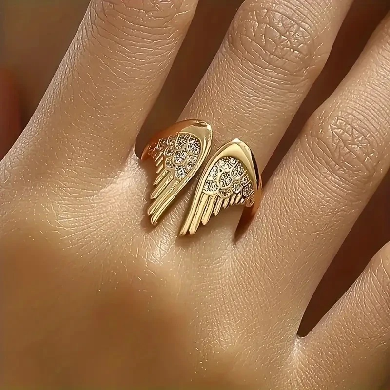 Anillo de ala de ángel estilo bohemio para mujer