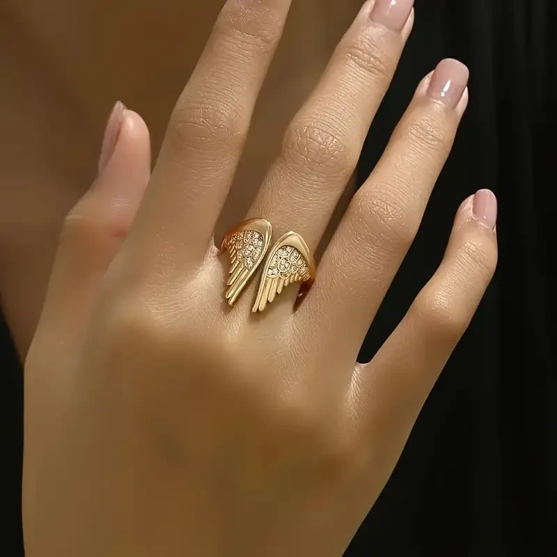 Anillo de ala de ángel estilo bohemio para mujer