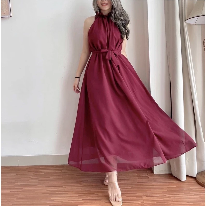 Longdress Halter Boda / Vestido de fiesta / Vestido de dama de honor / Vestido Kondangan