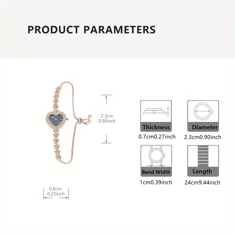Elegante reloj de cuarzo para mujer con detalles de diamantes de imitación.