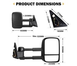 Espejo retrovisor plegable solo para remolque