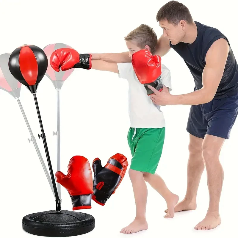 Saco de boxeo ajustable con soporte de 1,03 metros y guantes de boxeo para niños y niñas. Juguete deportivo ideal para Navidad y Halloween.
