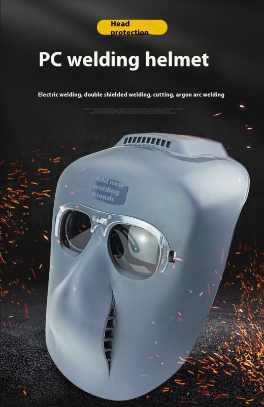 Máscara de soldadura para PC, protección auditiva montada en la cabeza, pulido, soldadura con argón, protección de gas, máscara protectora para soldadura, a prueba de radiación y salpicaduras.