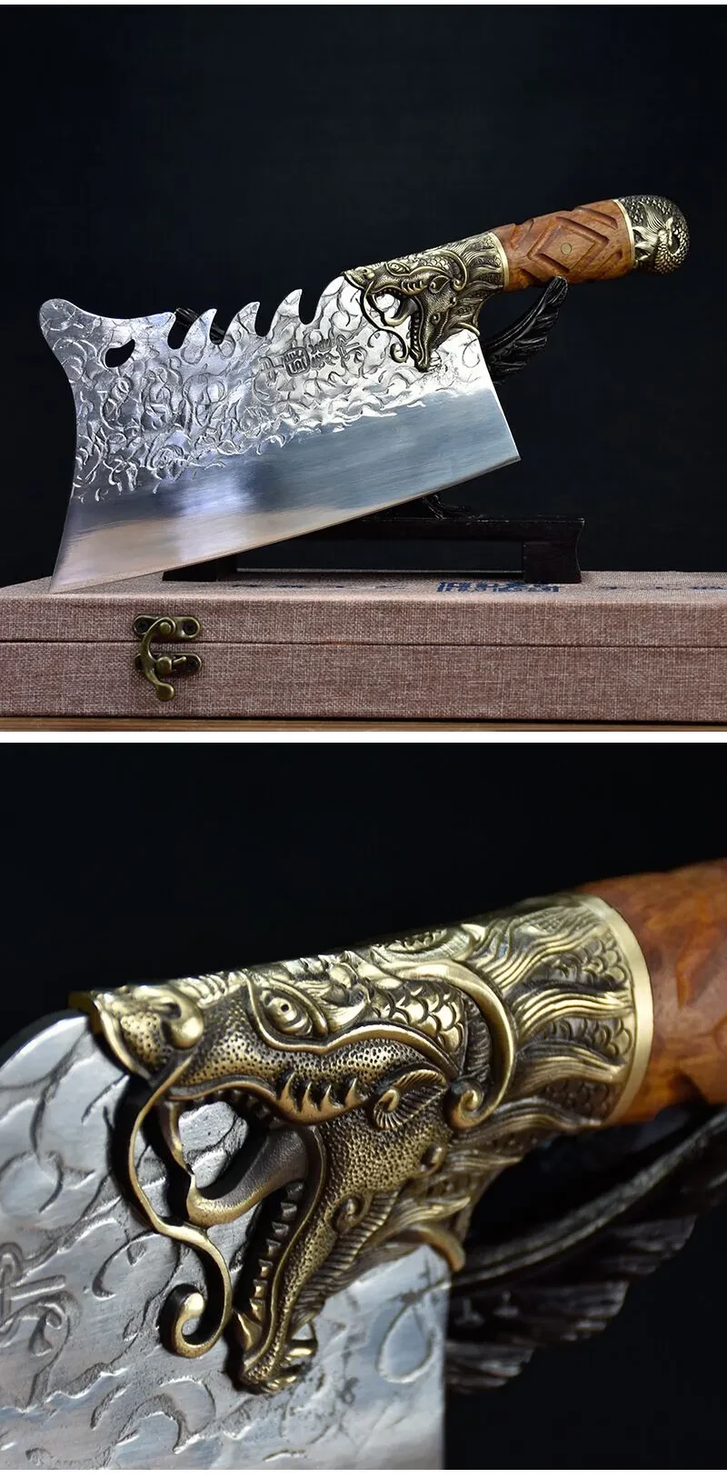 Cuchillo de chef de cocina vintage hecho a mano con forma de fantasma