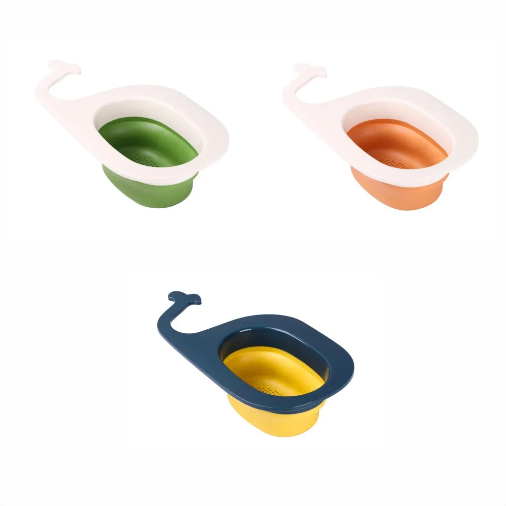 Cesta de drenaje creativa con forma de ballena para colgar en la cocina