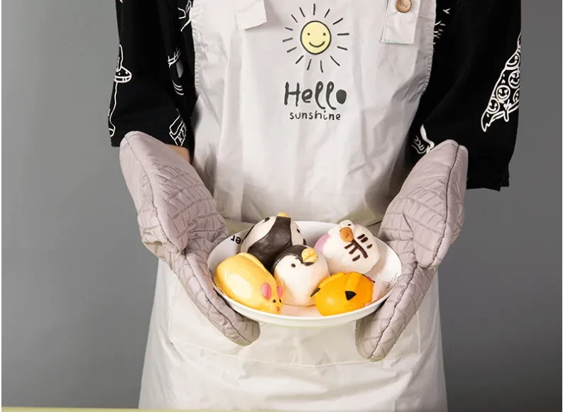 Guantes antideslizantes con aislamiento térmico para horno microondas de cocina