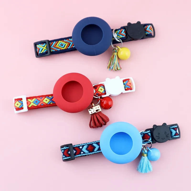Funda de silicona para collar GPS con campana para mascotas