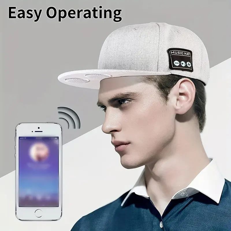 Gorra de béisbol con altavoz inalámbrico LIFEBEE, control de volumen y auriculares supraaurales abiertos, compatible con celulares para deportes y ejercicio, ajustable para adultos, batería recargable de polímero de litio, ideal para regalar a hombres, mu