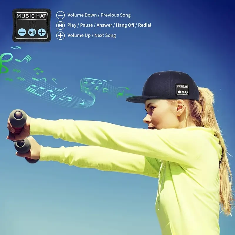 Gorra de béisbol con altavoz inalámbrico LIFEBEE, control de volumen y auriculares supraaurales abiertos, compatible con celulares para deportes y ejercicio, ajustable para adultos, batería recargable de polímero de litio, ideal para regalar a hombres, mu