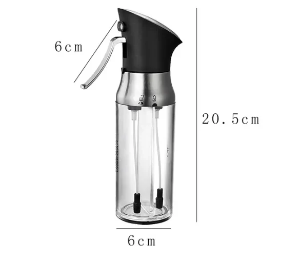 Botella rociadora de cocina de doble uso para aceite y vinagre