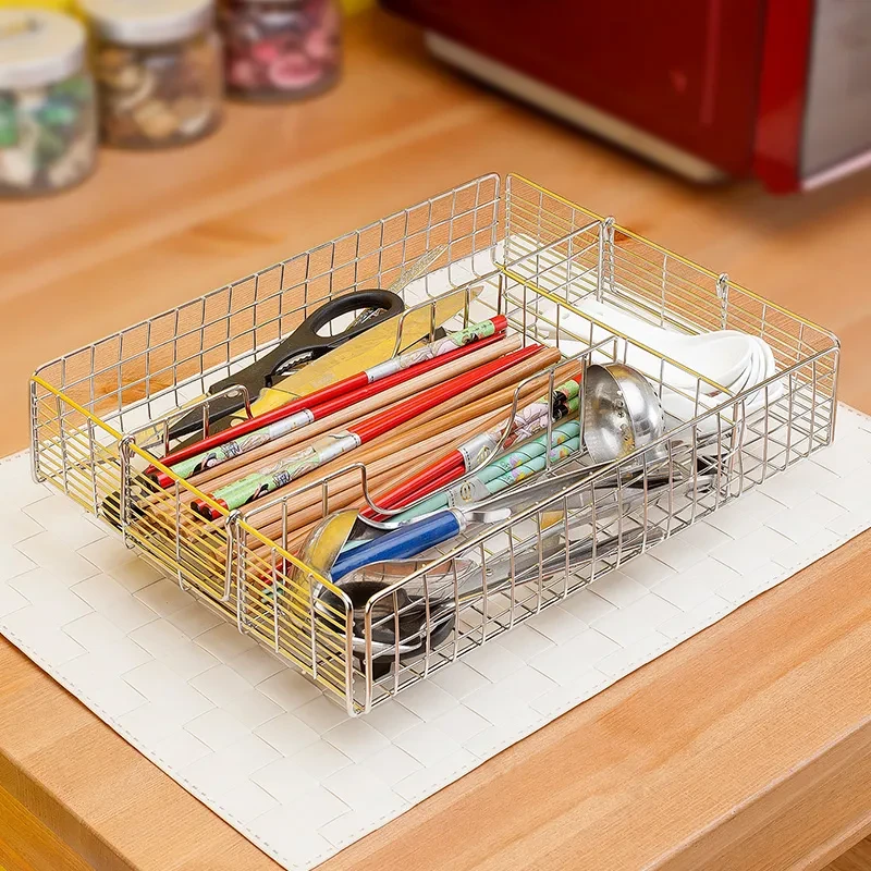 Caja de acero inoxidable para palillos de cocina