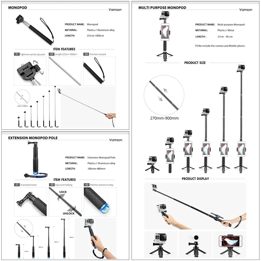 Accesorios para cámaras de acción