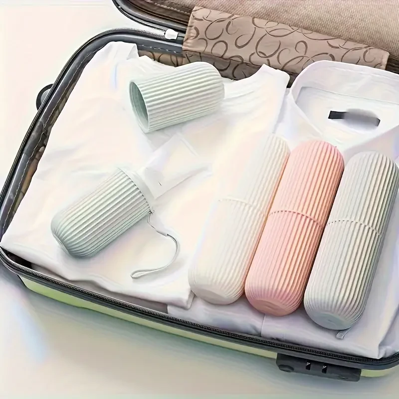 Contenedor portátil para guardar cepillos de dientes de viaje