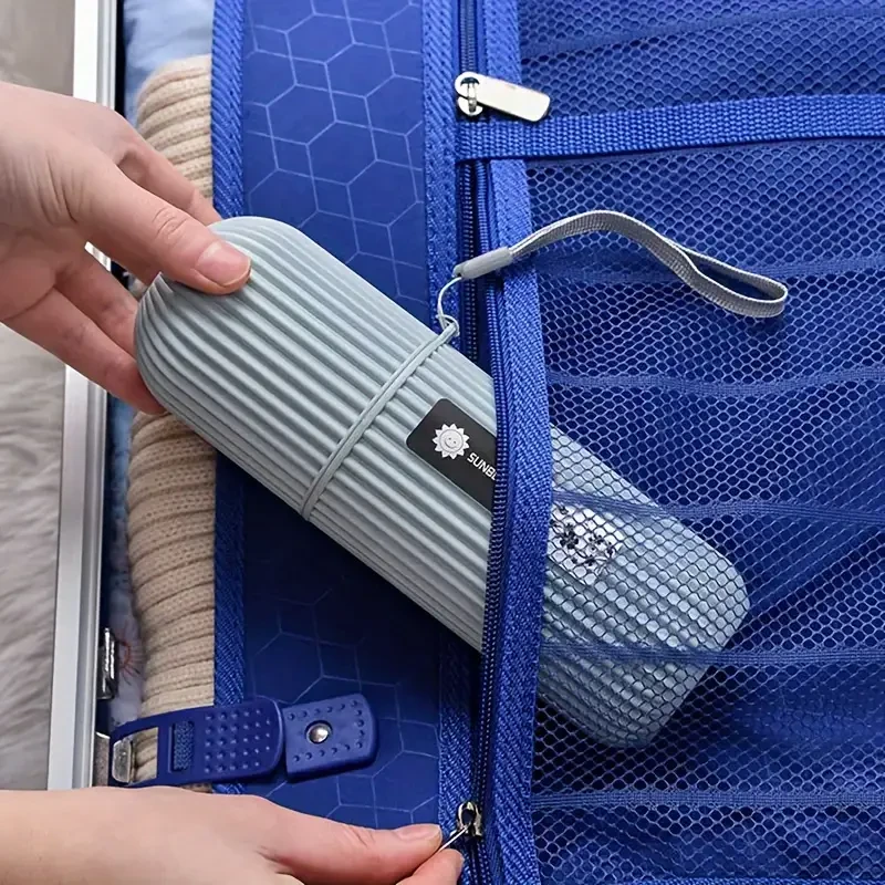 Contenedor portátil para guardar cepillos de dientes de viaje