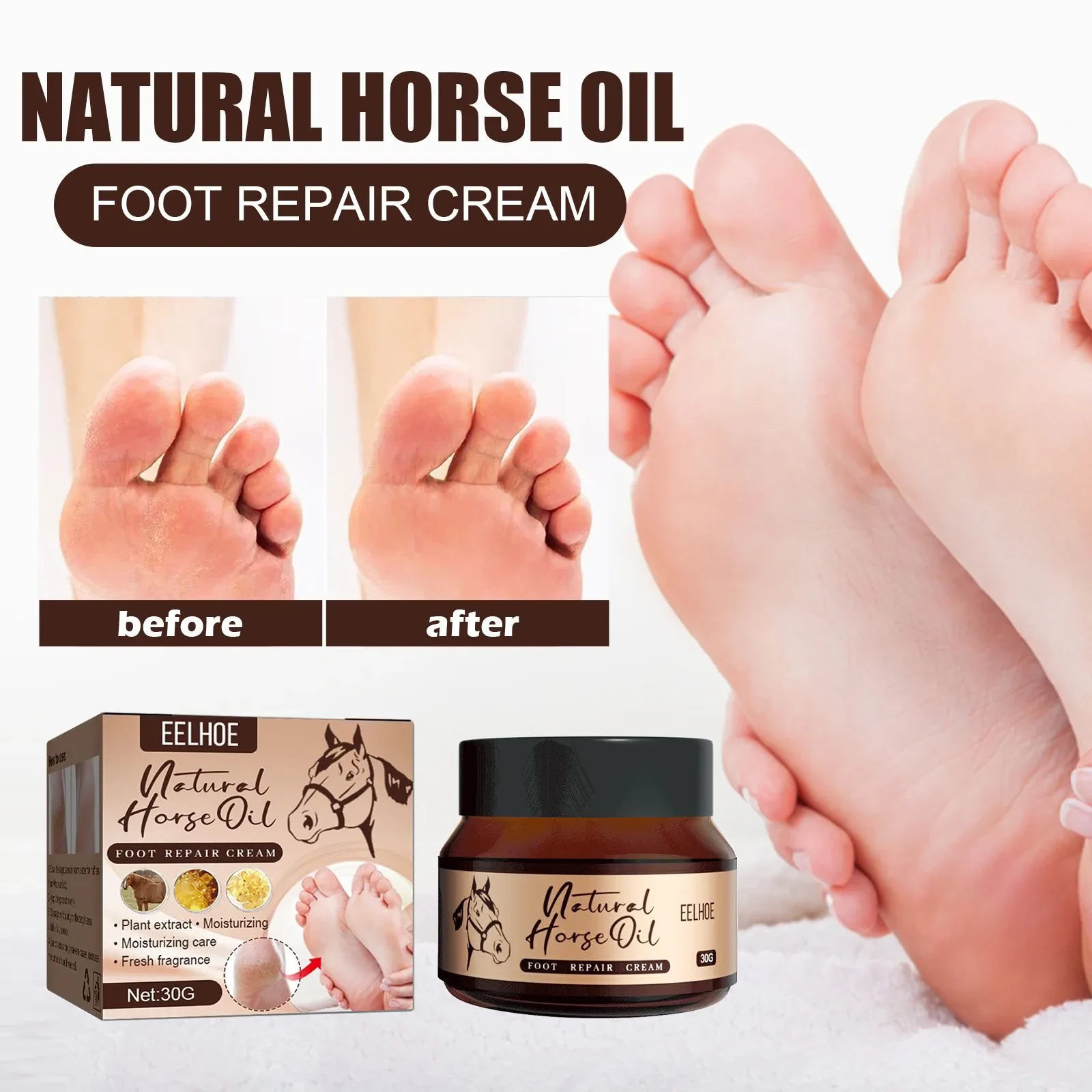 Crema para pies con aceite de caballo EELHOE
