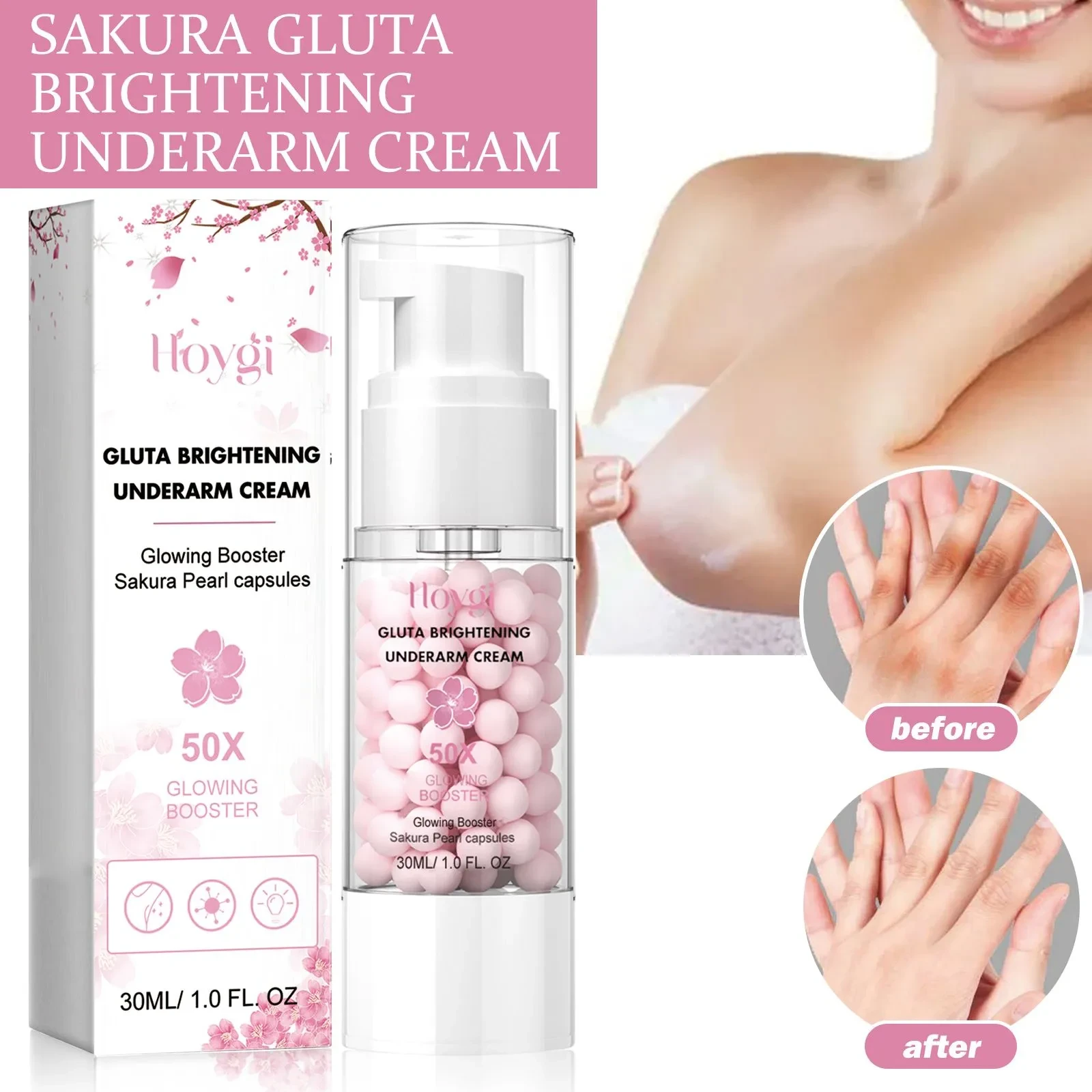 Crema iluminadora para axilas Hoygi