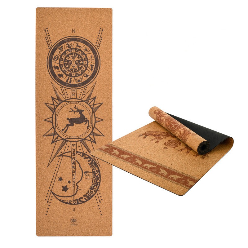 Esterilla de yoga de caucho natural y corcho
