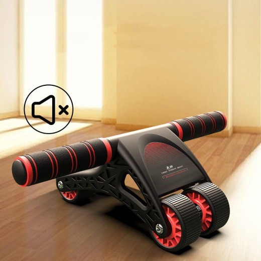 Dispositivo de fitness para abdominales silencioso de cuatro ruedas para el hogar