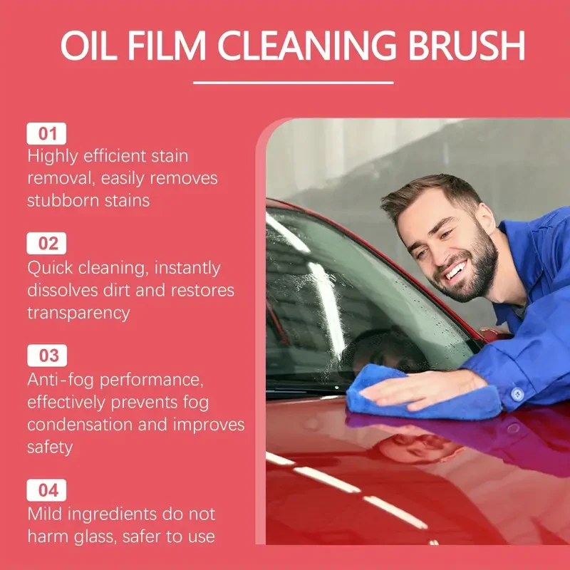 Cepillo de limpieza de película de aceite Homonth para ventanas y espejos de vehículos
