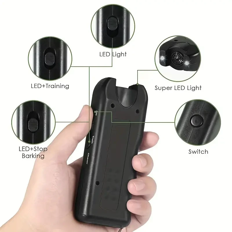 Repelente ultrasónico para perros con control de ladridos de mano