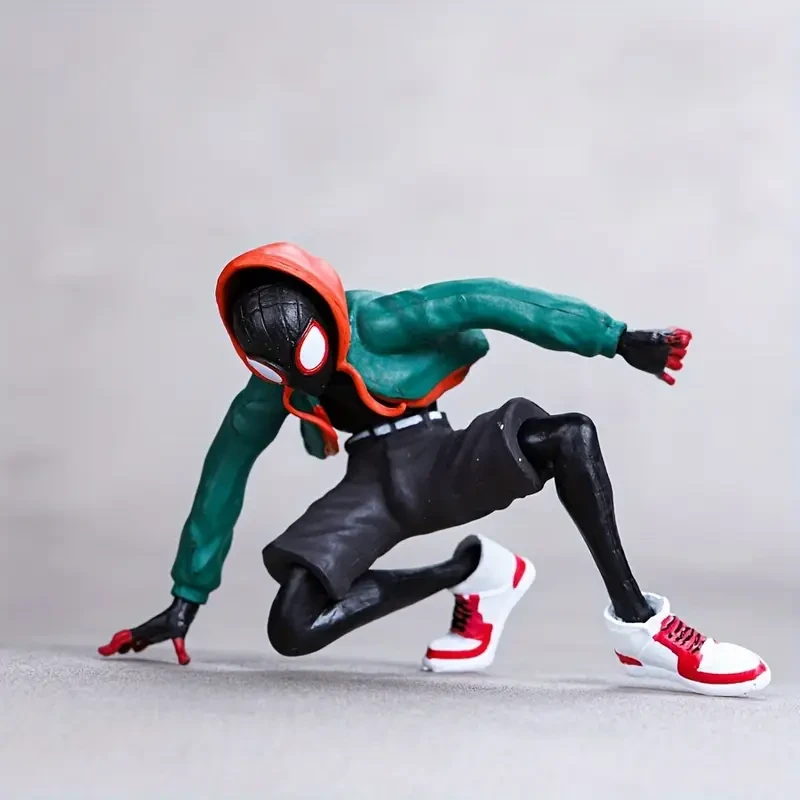 Figura coleccionable de anime de Spider-Man: escultura de dos cabezas, decoración de PVC para escritorio y coche, verde/negro, regalo perfecto para gamers.