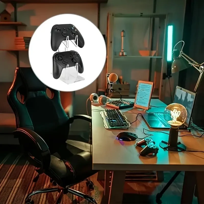 Soporte acrílico para mando de juegos - Compatible con PS4/PS5, Xbox One, Switch | Soporte y accesorio para mando de escritorio