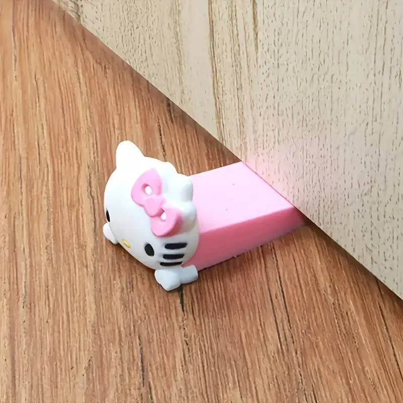 Tope de puerta de silicona de Hello Kitty (paquete de 1), diseño de dibujos animados, instalación bajo la puerta, ideal para oficina y dormitorio, regalo ideal para fiestas, no requiere electricidad.