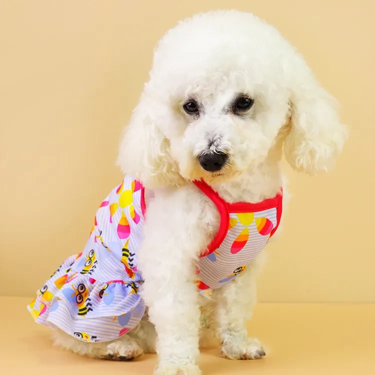 Ropa para mascotas con falda de princesa y serpentina para perros y gatos