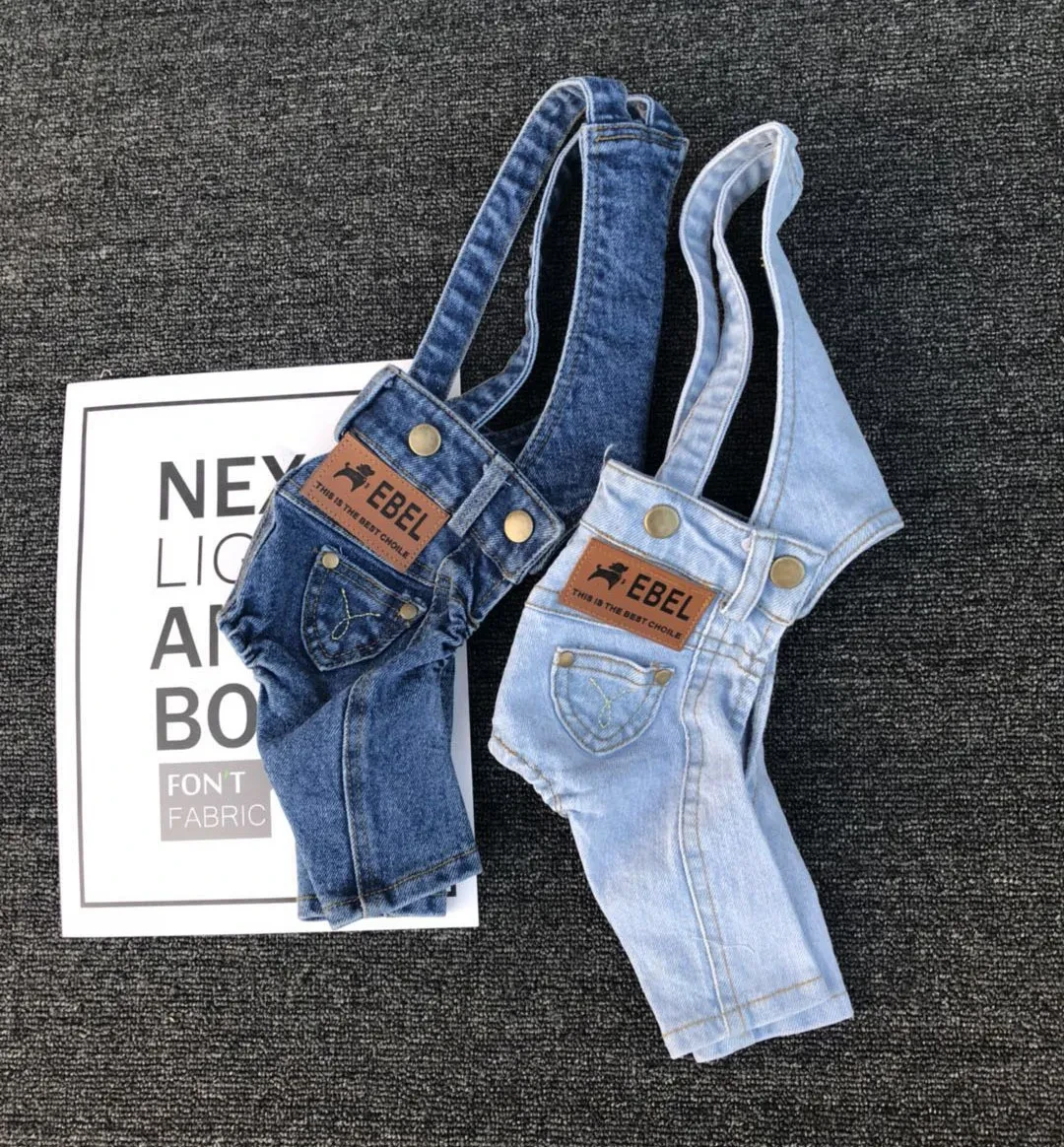 Ropa adorable para perros: vaqueros y tirantes