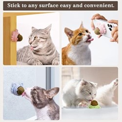Bolas de hierba gatera para pegar en la pared, bolas de hierba gatera para gatos, juguetes de hierba gatera para gatos, limpieza dental saludable para gatos, juguetes masticables, premios para pared para gatos