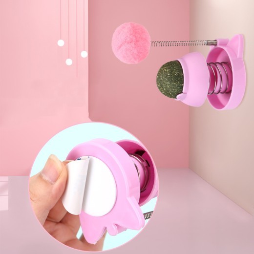 Juguete para gatos con forma de bola de menta para lamer y quitar el pelo, ideal para aliviar el aburrimiento y la depilación.