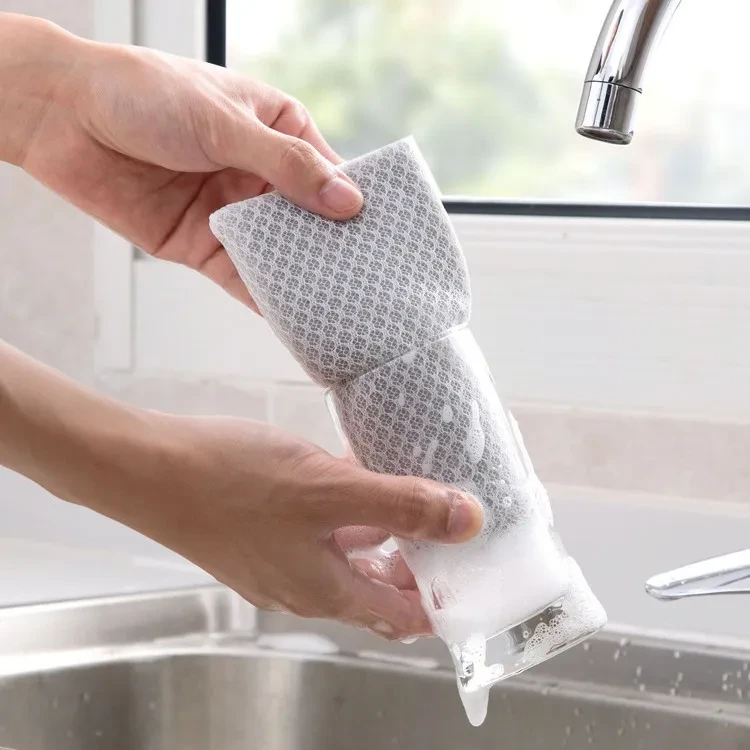 Cepillo de limpieza descontaminante para cocina con fregona de red y esponja para el hogar