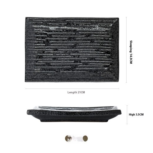 Plato de cena rectangular de porcelana Plato de sushi para aperitivos caseros