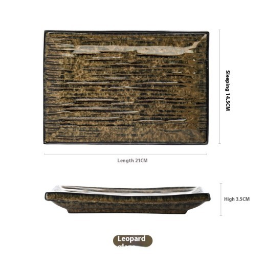 Plato de cena rectangular de porcelana Plato de sushi para aperitivos caseros