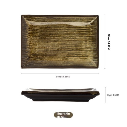 Plato de cena rectangular de porcelana Plato de sushi para aperitivos caseros