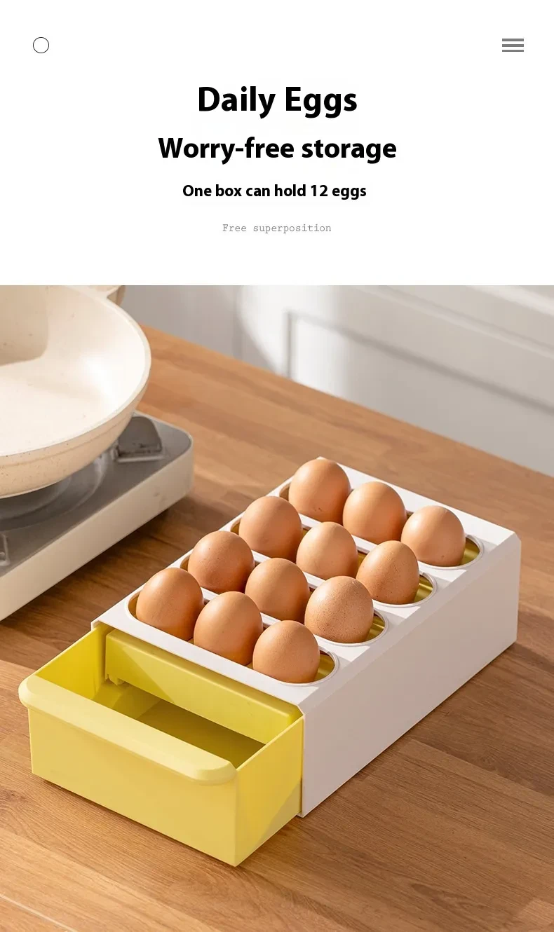 Caja para guardar huevos frescos con cajón de cocina para el hogar
