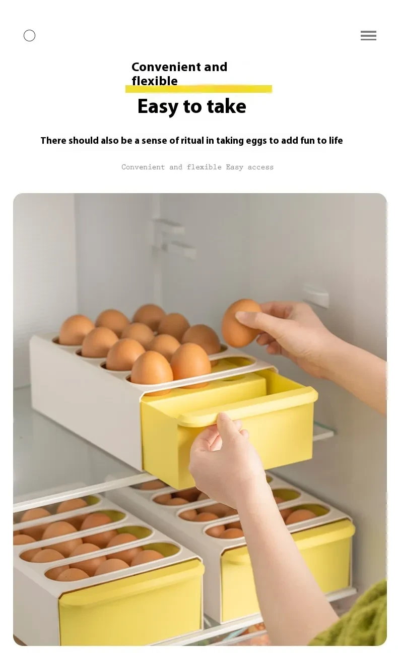 Caja para guardar huevos frescos con cajón de cocina para el hogar