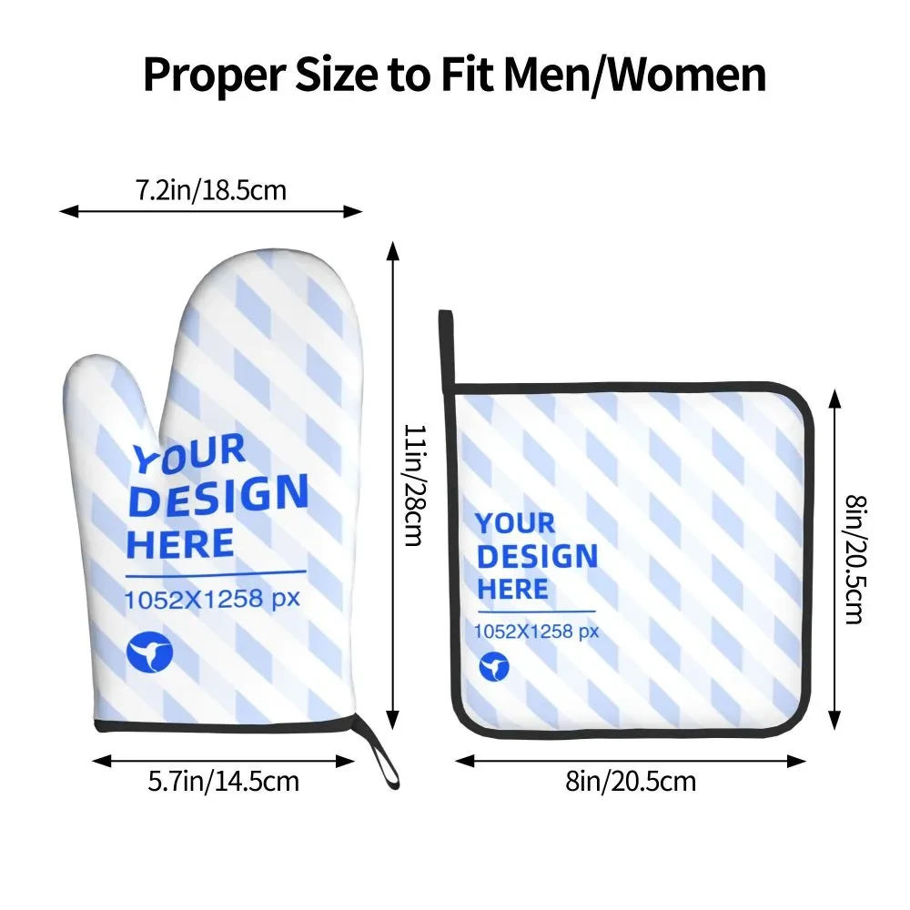 Juego de dos piezas de guantes aislantes para hornear y ollas para cocina